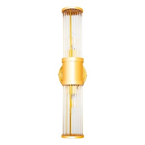 YANSUN 3 in. 2-Light Gold Vanity Light Fixture with Elegant Crystal Accents Bathroom Wall Sconce for Vanity - 1 of 1