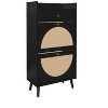 KWPZQEB Rattan Shoe Cabinet with 2 Flip Drawers, Hidden Wood Shoe Cabinet with Drawer, Freestanding Shoe Storage Cabinet for Entryway - 3 of 4