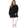 Agnes Orinda Women's Plus Size Crew Neck Long Sleeve Slit Hem Knit Pullover Sweaters - 3 of 4