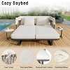 Whisen Outdoor Patio Daybed Rattan Daybed Outdoor Sunbed with Detachable Pillows - 3 of 4