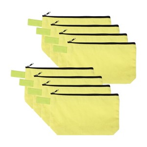 Unique Bargains Canvas Plain Zipper Toiletry Makeup Organizing Bags 8 Pcs - 1 of 4