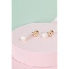 Slickblue Women's Drop Earrings, Gold Pearl Asymmetrical Style, Crushed Metal Detail, 0.8"-1.2", Alloy - 2 of 2