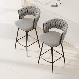 NicBex 360° Swivel Bar Stools Set of 2,Counter Height Bar Stools with Padded Backrest,Island Chairs with Metal Footrest,Bar Chairs for Home,Bars - 1 of 4