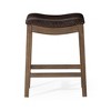 Maven Lane Adrien Rustic Backless Vegan Leather Saddle Seat Counter Height Bar Stool - 3 of 4