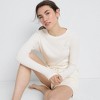 Lands' End Women's Cozy Brushed Rib 2 Piece Pajama Set - Long Sleeve Top and Shorts - 4 of 4