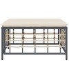 vidaXL Patio Footstool with Beige Cushion Poly Rattan - Outdoor Garden Lounge Footrest with Durable PE Rattan and Powder-Coated Steel Frame - 3 of 4