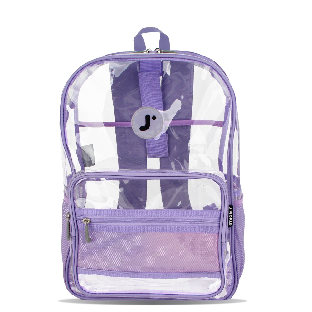JWorld Clear 18" TPU Transparent Backpack - Digital Lavender