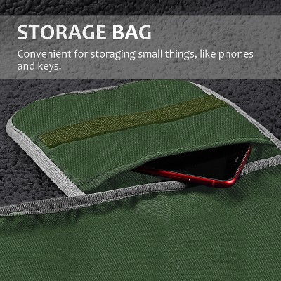 Green and Gray Waterproof Fleece Outdoor Throw Blanket