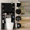 Over The Toilet Storage Cabinet with Barn Doors & Adjustable Shelf, Home Space-Saving Toilet Rack - 3 of 4