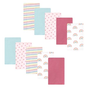 Luvable Friends Hudson Baby Flannel Burp Cloths 10pk Set - 1 of 2