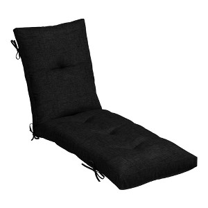 ARDEN Outdoor Plush Modern Tufted Chaise Cushion, 76 x 22, Water Repellent, Fade Resistant, Tufted Cushion for Chaise Lounger 76 x 22, Black Leala - 1 of 4