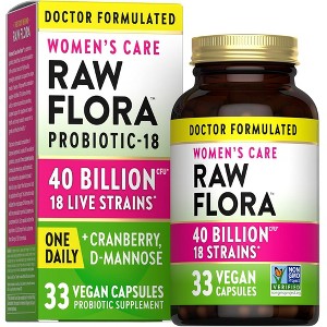 Raw Flora Probiotics for Women | 40 Billion CFU | 33 Vegan Capsules | by Nature's Truth - 1 of 4
