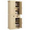 TIRAMISUBEST 72" Farmhouse Pantry Cabinet - Freestanding Storage with 4 Soft-Close Doors, Adjustable Shelves & Drawer, Natural Wood - 3 of 4