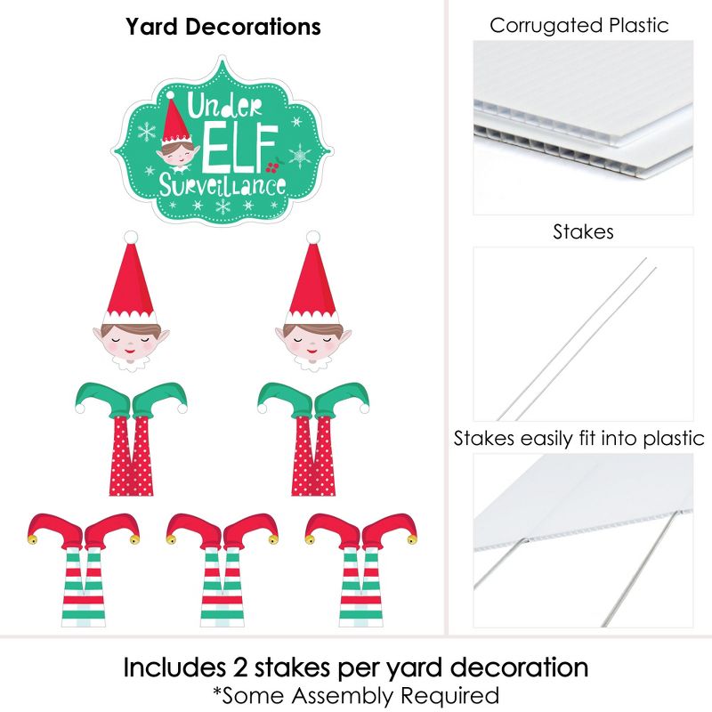 Big Dot of Happiness Elf Squad - Yard Sign and Outdoor Lawn Decorations - Kids Elf Christmas and Birthday Party Yard Signs - Set of 8, 5 of 8
