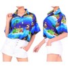 LA LEELA Hawaiian Shirts Womens Summer Beach Party Blouses Shirt T-Shirt Blouse Short Sleeve Tropical Vacation Tee Shirts Tops for Women - 3 of 4