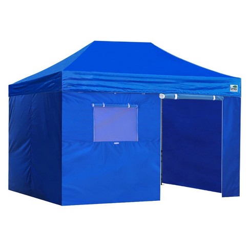 Eurmax 10 X 15 Pro Pop Up Canopy Commercial Instant Tent With Sidewalls And Roller Bag Blue Target