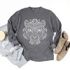 Tiger Face Mandala - Women's Garment Dyed Long Sleeve Graphic T-Shirt - 2 of 4
