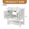 30-Inch White Bathroom Vanity with Ceramic Sink and Versatile Storage - Ideal for Small Bathrooms - Leovsnove - 3 of 4
