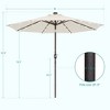 Sonkuki 9 ft Outdoor LED Round Solar Lighted Patio Market Umbrella W/Tilt, UV-Resistant Fabic for Backyard, Garden - 3 of 4