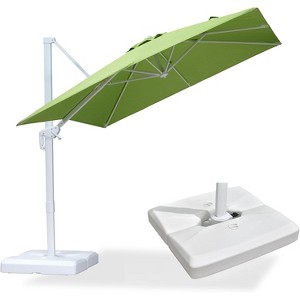 PURPLE LEAF Patio Umbrella White Cantilever Offset Umbrella Square Outdoor Umbrella with 360-degree Rotation for Garden Deck Pool - 1 of 1