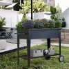 LuxenHome Black Mobile Metal Raised Garden Bed Planter Cart with Legs - 2 of 4