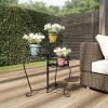 3-Tier Indoor or Outdoor Folding Wrought Iron Metal Home and Garden Display Plant Stand by Pure Garden - 4 of 4