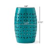 VYNXARIA lace-cut side table,simplified floral pattern,Teal - 3 of 4