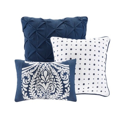 Indigo and White Cotton Reversible King Quilt Set