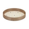 HomeRoots Set of Two Yellow Round Solid Wood Serving Tray With Handles - 4 of 4
