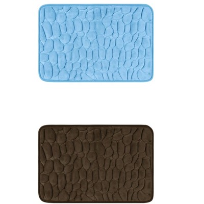 REGALWOVEN Memory Foam Non-Slip Water Absorbent Bathroom Mats 2 Pcs