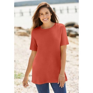 Woman Within Perfect Short-Sleeve Crewneck Tee - 1 of 4