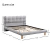 Platform Bed with Cookie-Shaped Headboard, Wood Frame Bed with Soft Chenille Fabric and Rubberwood Legs, Bed with Sponge Filling-Baofuwish - 4 of 4