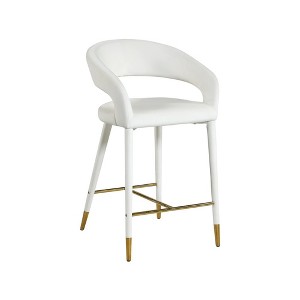 Meridian Furniture,Destiny Cream Velvet Stool - 1 of 4