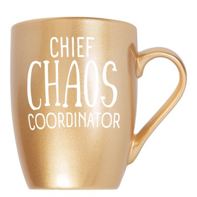 Elanze Designs Chief Chaos Coordinator Vegas Gold 10 ounce New Bone China Coffee Cup Mug