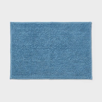 17"x24" Everyday Chenille Bath Rug Quilt Blue - Room Essentials™