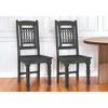 HomeRoots Set of Two Black Wood Slat Back Dining Side Chairs - 2 of 4