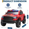 12V Kids Ride On Police Car with Remote Control, Electric Pickup Truck for Toddlers, 3 Speeds, Spring Suspension, LED Lights - 4 of 4