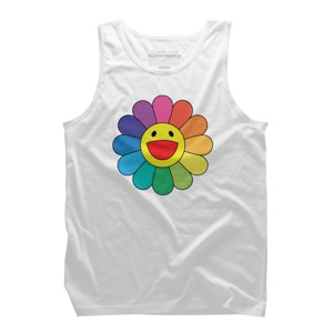 Adult Design By Humans Daisy Flower Rainbow Pride By PINHEAD66 Tank Top - 1 of 2