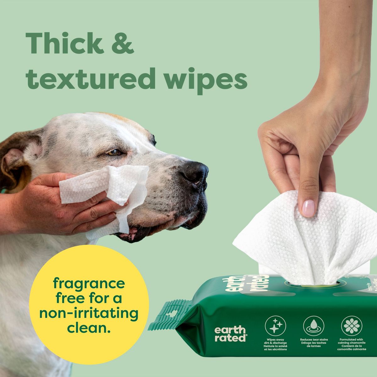 Earth Rated 60ct Unscented Eye Dog and Cat Wipes - thumbnail 6