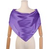 INSPIRE CHIC Women's Solid Color Satin Large Square Scarf Neckerchief Bandanas 35"x35" - 2 of 4