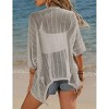 Clearlove Womens 2025 Short Sleeve Crochet Summer Cardigan Cropped Sweater Lightweight Shrug Cardigan - 4 of 4