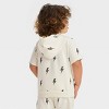 Grayson Mini Toddler Boys' Short Sleeve French Terry Lightning Bolt Hoodie - Off-White - image 2 of 3