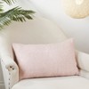 Saro Lifestyle Faux Mohair Cover For Throw Pillow, 14"x23", Pink - 3 of 3