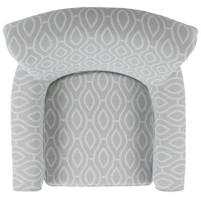 Hazina Light Blue Linen Blend Club Accent Chair with Wood Legs