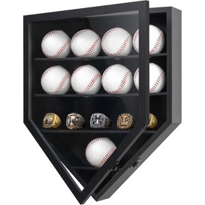 Americanflat 12.9x15.5 Baseball Display Case Holds Up to 12 Baseballs or Champion Ring - Display Case with Polished Plexiglass - Black - 1 of 1
