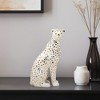 Sagebrook Home 11" Sitting Leopard Sculpture - Contemporary Glam Ceramic White and Gold Decorative Leopard Figurine - Animal Home or Office Decor - image 2 of 4