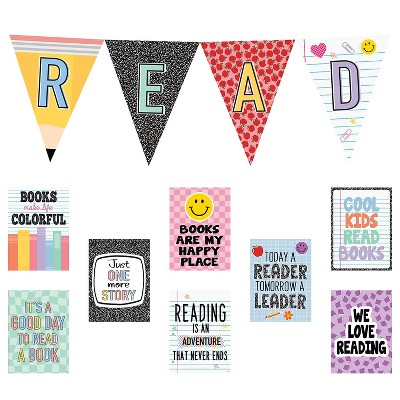 Teacher Created Resources Cool for School Read Pennants Bulletin Board Set 12/Set (TCR9302)