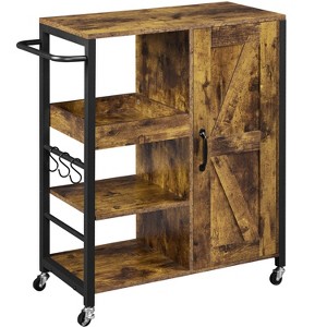 Yaheetech Storage Kitchen Cart on Wheels for Kitchen Living Room Bathroom, Rustic Brown - 1 of 4