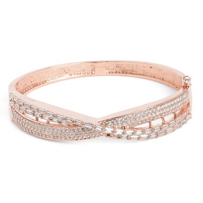 SOHI Women's Silver Twist Bangle Bracelet