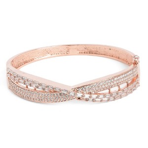 SOHI Women's Silver Twist Bangle Bracelet - 1 of 3